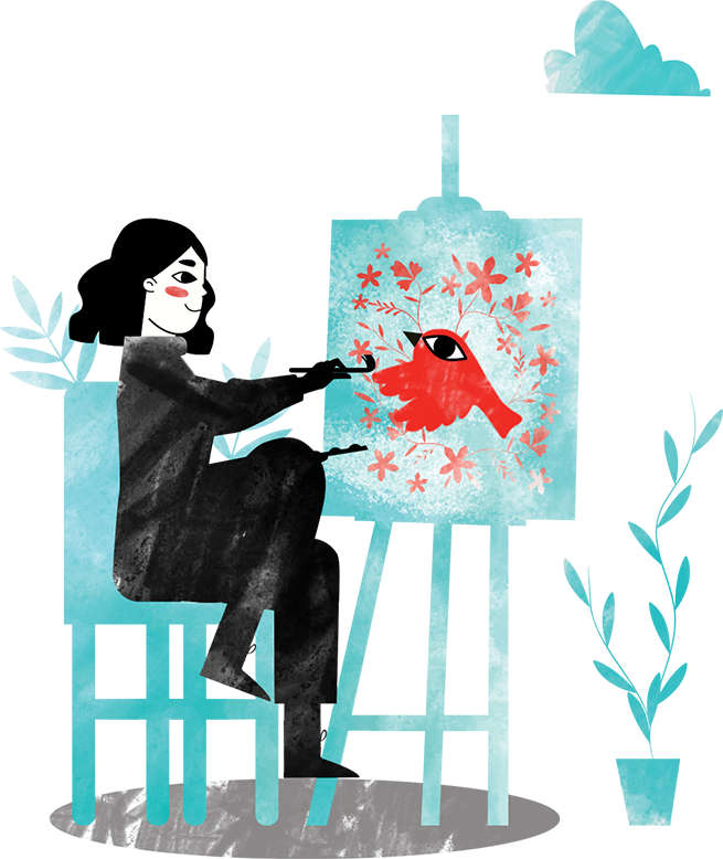 ilustracion 2 chica pintando